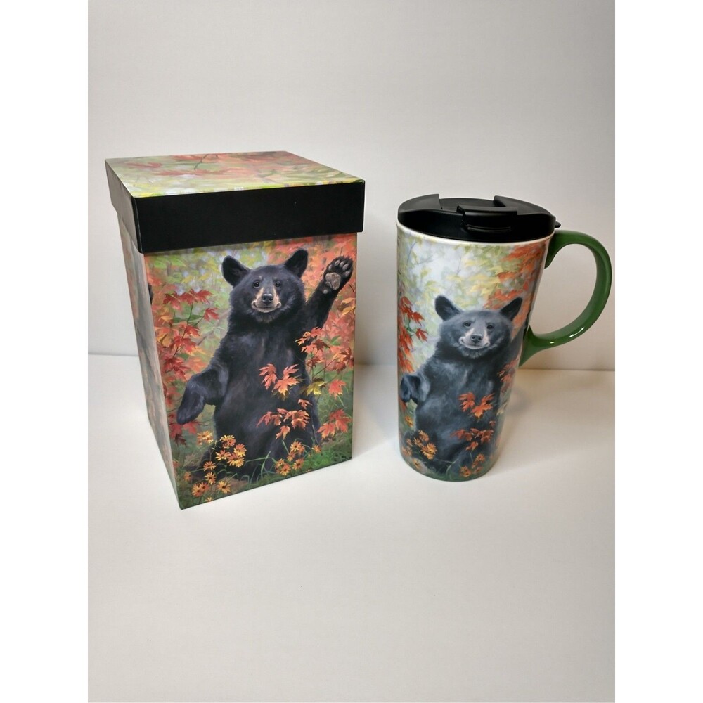 Evergreen The Perfect Cup 17 oz Ceramic Travel Mug Drink With Lid